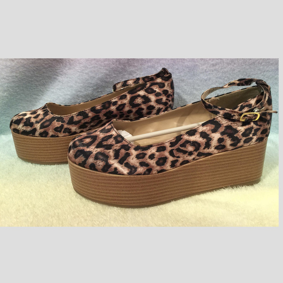 Yumetenbo Dream V leopard flatforms size L - Picture 3 of 6